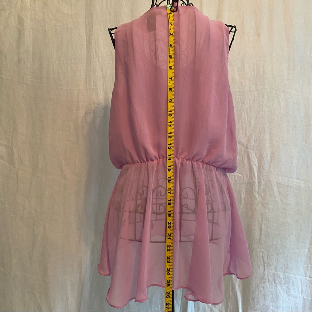 Bisou Bisou chiffon lillac sleeveless blouse size small - Picture 7 of 7